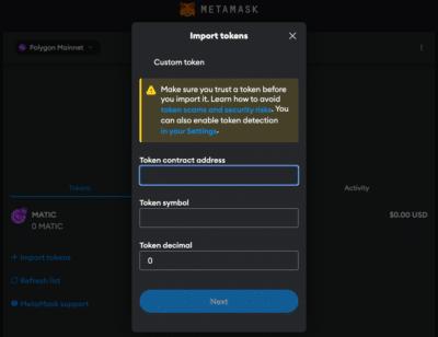 Polygon to MetaMask