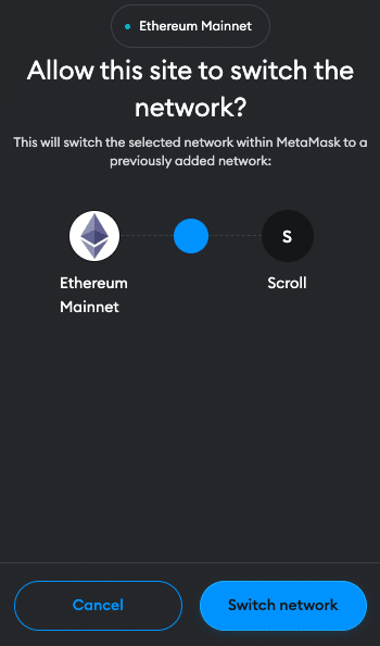 Scroll To MetaMask