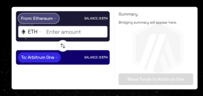 Transfer funds Arbitrum bridge