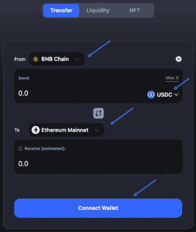 BNB Chain Bridge transfer settings