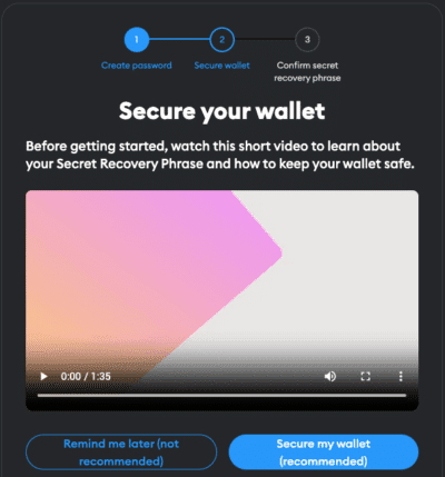 Secure your MetaMask recovery phrase