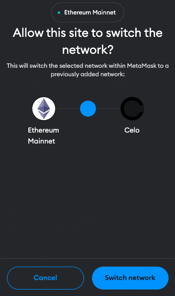 Switch Celo network