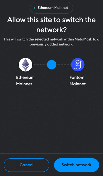 Switch Fantom network