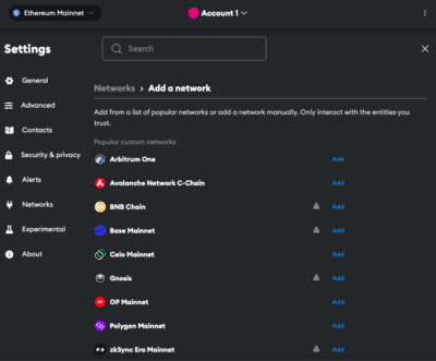 Select Polygon network