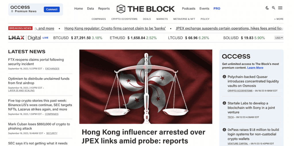 The Block crypto news outlet