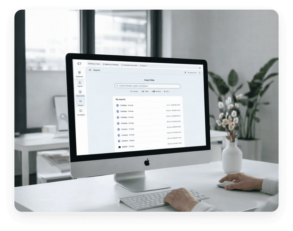 CoinTracking dashboard on desktop