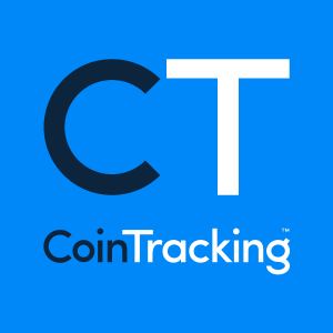 CoinTracking quadratisches Logo auf blauem Hintergrund